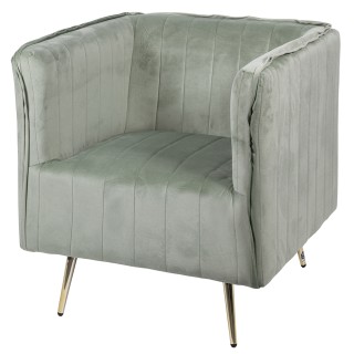 Galileo Πράσινη vintage πολυθρόνα από ξύλο με πολυεστερική επένδυση...