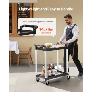 VEVOR Βαρέως Τύπου Καρότσι Εξυπηρέτησης 300 lbs 2 Επιπέδων με Ρόδες... VEVOR Βαρέως Τύπου Καρότσι Εξυπηρέτησης 300 lbs 2 Επιπέδων με Ρόδες...