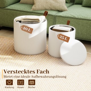 Costway Σετ 2 στρογγυλών σκαμπώ με αποθηκευτικό χώρο και αφαιρούμεν... Costway Σετ 2 στρογγυλών σκαμπώ με αποθηκευτικό χώρο και αφαιρούμεν...