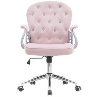 Περιστρεφόμενη Καρέκλα Γραφείου Βελούδινη 57 x 62 x95 - 105cm Ροζ 0...