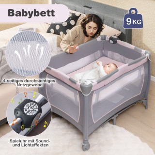 Costway Πτυσσόμενο Ταξιδιωτικό Κρεβατάκι & Παιδικό Πάρκο με Βρεφική...