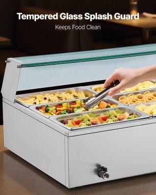 VEVOR Επαγγελματικός Θερμαντήρας Τροφίμων 1500W, Ανοξείδωτο Ατσάλι,...