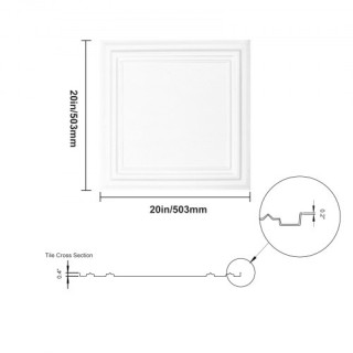 VEVOR Πλακάκια Οροφής 48τμχ 20x20 εκ Πολυστυρένιο Εύκολη Εγκατάστασ... VEVOR Πλακάκια Οροφής 48τμχ 20x20 εκ Πολυστυρένιο Εύκολη Εγκατάστασ...