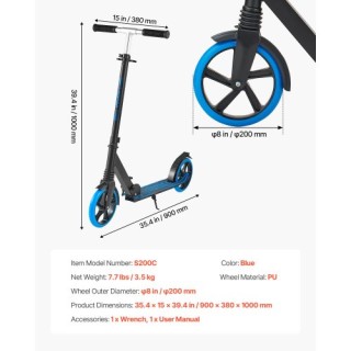 VEVOR Παιδικό Πατίνι Δύο Τροχών με Ρυθμιζόμενο Τιμόνι, Μπλε JTHBC2L... VEVOR Παιδικό Πατίνι Δύο Τροχών με Ρυθμιζόμενο Τιμόνι, Μπλε JTHBC2L...