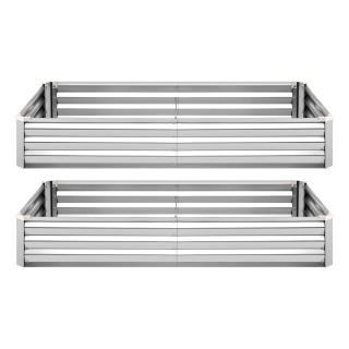 VEVOR Σετ 2 Γαλβανιζέ Υπερυψωμένα Παρτέρια Κήπου 180 x 90 x 30 εκ.,...