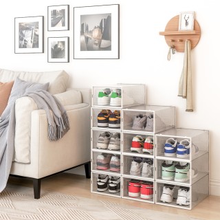 BAKAJI Σετ 12 τεμαχίων κουτιά αποθήκευσης παπουτσιών στοιβαζόμενα ... BAKAJI Σετ 12 τεμαχίων κουτιά αποθήκευσης παπουτσιών στοιβαζόμενα ...