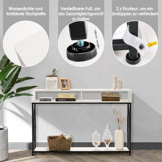 Costway Κομψό Κονσόλα Τραπέζι με Ανοιχτά Ράφια και Μεταλλικό Πλαίσ... Costway Κομψό Κονσόλα Τραπέζι με Ανοιχτά Ράφια και Μεταλλικό Πλαίσ...