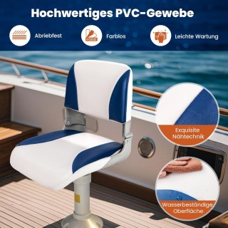 Costway Σετ 2 Αναδιπλούμενων Καθισμάτων Βάρκας με Μαλακή Επένδυση N...