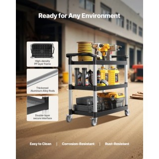 VEVOR Καρότσι Βαρέως Τύπου 3 Επιπέδων με Ρόδες 500 lbs Χωρητικότητα... VEVOR Καρότσι Βαρέως Τύπου 3 Επιπέδων με Ρόδες 500 lbs Χωρητικότητα...