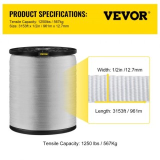 VEVOR Ταινία Έλξης 1250Lbs, 3153 x 1/2 για Καλώδια & Σωλήνες DL12.... VEVOR Ταινία Έλξης 1250Lbs, 3153 x 1/2 για Καλώδια & Σωλήνες DL12....