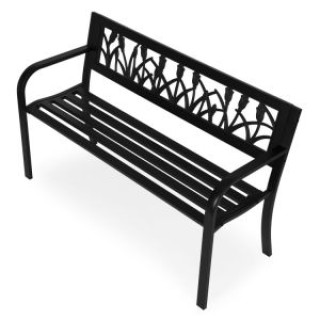 MULTIGARDEN Παγκάκι Κήπου με διακοσμητική πλάτη 120x50 εκ. μεταλλικ...
