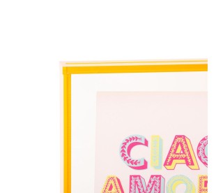 Ostaria Διακοσμητικό τοίχου Ακρυλικό Ciao amore πορτοκαλί 14x14cm -...