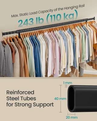 SONGMICS Κινητή Ράγα Ρούχων, Βαρέως Τύπου, Με Επεκτάσιμη Κρεμαστή Ρ... SONGMICS Κινητή Ράγα Ρούχων, Βαρέως Τύπου, Με Επεκτάσιμη Κρεμαστή Ρ...