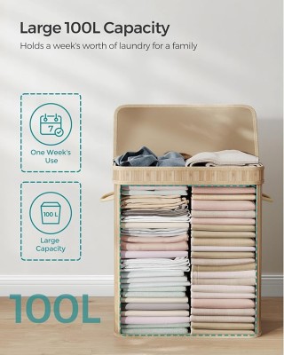 Καλάθι Απλύτων από Μπαμπού 100L SONGMICS LCB063N01 Καλάθι Απλύτων από Μπαμπού 100L SONGMICS LCB063N01