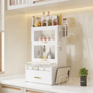 BAKAJI Μεταλλική Ραφιέρα με Διπλή Βιτρίνα και Λευκό Συρτάρι 02842264 BAKAJI Μεταλλική Ραφιέρα με Διπλή Βιτρίνα και Λευκό Συρτάρι 02842264