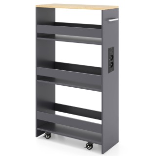 Costway Λεπτό Trolley Αποθήκευσης 80,5 x 20 x 47,5 cm με Σταθμό Φόρ...
