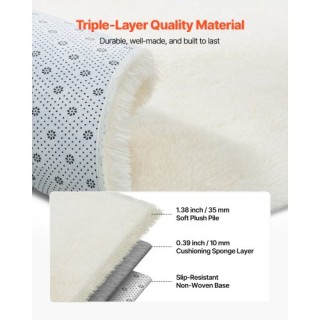 VEVOR Απαλό Χαλί Δωματίου 2.44 x 3.05m, Λευκό Ιβουάρ, Αντιολισθητικ... VEVOR Απαλό Χαλί Δωματίου 2.44 x 3.05m, Λευκό Ιβουάρ, Αντιολισθητικ...