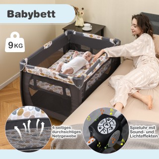 Costway Φορητό Πτυσσόμενο Παρκοκρέβατο & Λίκνο Μωρού με Αλλαξιέρα, ... Costway Φορητό Πτυσσόμενο Παρκοκρέβατο & Λίκνο Μωρού με Αλλαξιέρα, ...