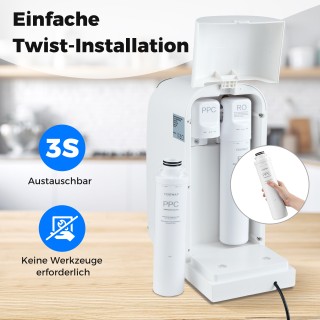 Costway Φίλτρο PPC Αντικατάστασης για Σύστημα Αντίστροφης Όσμωσης Τ...