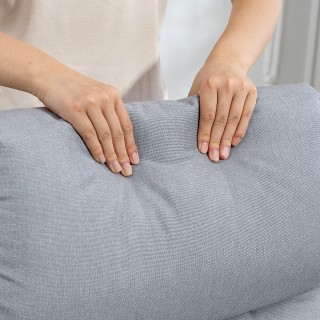 HOMCOM Πολυθρόνα Ανακλινόμενη 135° Μέγιστο σε Υφασμάτινη Υφή Λινάρι...