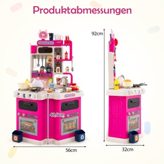 Costway Παιδική Γωνιακή Κουζίνα με Ήχους & Φώτα Ροζ με 113 Αξεσουάρ... Costway Παιδική Γωνιακή Κουζίνα με Ήχους & Φώτα Ροζ με 113 Αξεσουάρ...