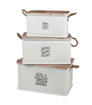 Σετ 3 Μεταλλικά Κουτιά Αποθήκευσης 60x38x33cm Urban Living 54097 Σετ 3 Μεταλλικά Κουτιά Αποθήκευσης 60x38x33cm Urban Living 54097