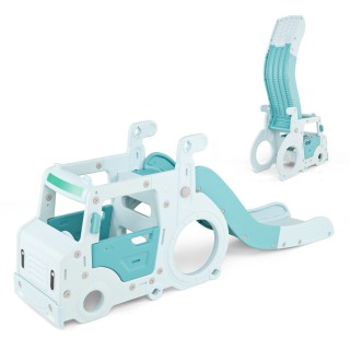 Costway  Σετ Παιχνιδιού 3-σε-1 με Τσουλήθρα, Σήραγγα και Λεωφορείο ...