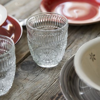 Galileo Σετ 6 ποτήρια νερού 330 ml σε γυαλί με γεωμετρικό ανάγλυφο ...