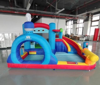 Costway Φουσκωτό Κάστρο με Τσουλήθρα Νερού, Πισίνα, Νεροκανόνια, Πυ...