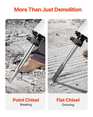 VEVOR Ισχυρό Ηλεκτρικό Κατεδαφιστικό Σφυρί 2800W, 1200 BPM, Διάστασ...