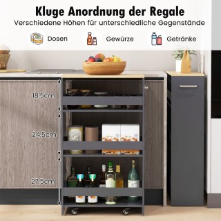 Costway Στενό καρότσι κουζίνας 4 επιπέδων με ρόδες, 47,5 x 20 x 80... Costway Στενό καρότσι κουζίνας 4 επιπέδων με ρόδες, 47,5 x 20 x 80...