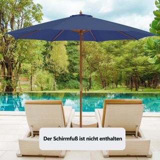 Costway  Μεγαλοπρεπής Ξύλινη Ομπρέλα Τραπεζιού με 8 Μπαμπού Ακτίνες...