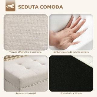 HOMCOM Πάγκος Αποθήκευσης 80L με Μαξιλάρι, Υφασμάτινη Επένδυση και ...