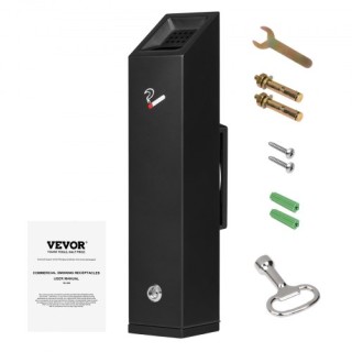 VEVOR Ανοξείδωτη Επιτοίχια Θήκη Απορριμμάτων Τσιγάρων Μαύρη SYYHTGS...