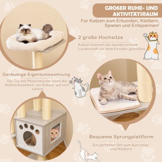 Costway 176 εκ. Γκρι 6-επίπεδο Γατόδεντρο με Άνετα Στρώματα & Σπηλι... Costway 176 εκ. Γκρι 6-επίπεδο Γατόδεντρο με Άνετα Στρώματα & Σπηλι...