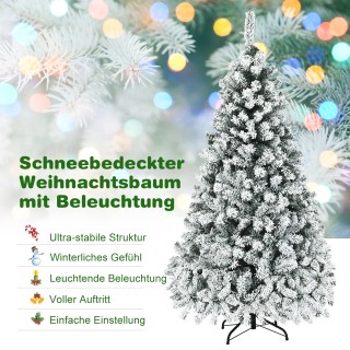 Costway  Χριστουγεννιάτικο δέντρο 180 cm με χιόνι Premium PVC βελόν...