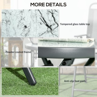 Outsunny Πτυσσόμενο Τραπεζάκι Σαλονιού Κήπου με Μάρμαρο Εφέ Γυάλινη... Outsunny Πτυσσόμενο Τραπεζάκι Σαλονιού Κήπου με Μάρμαρο Εφέ Γυάλινη...