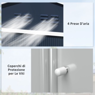 Outsunny Μεταλλική Αποθήκη Εργαλείων με Κεκλιμένη Στέγη και 2 Συρόμ... Outsunny Μεταλλική Αποθήκη Εργαλείων με Κεκλιμένη Στέγη και 2 Συρόμ...