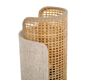 Ostaria Λάμπα μεταλλική μπαμπού και λινο Bourgeon μπεζ και χρυσή -3... Ostaria Λάμπα μεταλλική μπαμπού και λινο Bourgeon μπεζ και χρυσή -3...