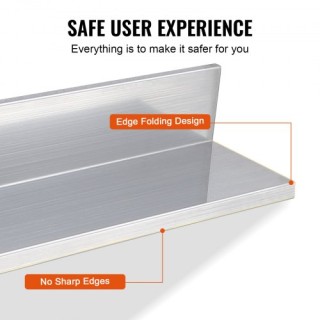 Ράφι Ανοξείδωτο VEVOR 8.6 x 24, Επιτοίχιο με Πλάτη, 20kg Φορτίο, Επ... Ράφι Ανοξείδωτο VEVOR 8.6 x 24, Επιτοίχιο με Πλάτη, 20kg Φορτίο, Επ...