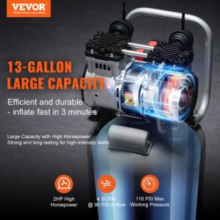 VEVOR Αεροσυμπιεστής 13 Γαλόνια 2HP 4 SCFM@90PSI Χωρίς Λάδι 116PSI ... VEVOR Αεροσυμπιεστής 13 Γαλόνια 2HP 4 SCFM@90PSI Χωρίς Λάδι 116PSI ...