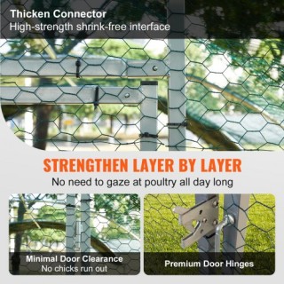 Μεταλλικό Κοτέτσι VEVOR με Σκεπή και Αδιάβροχο Κάλυμμα  BR197X98X64...