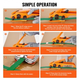 Σετ Ταινίας Συσκευασίας VEVOR με Εργαλεία Τάνυσης και Σφράγισης  PE...