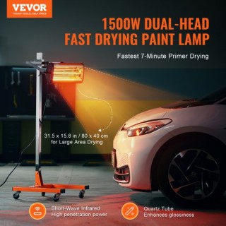 VEVOR Λάμπα Υπέρυθρης Βαφής 1500W για Στέγνωμα Αυτοκινήτων ZJSKQD15...