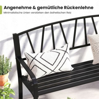 Costway Μεταλλικό Παγκάκι Κήπου για 2 Άτομα με Πλάτη και Μπράτσα, Μ... Costway Μεταλλικό Παγκάκι Κήπου για 2 Άτομα με Πλάτη και Μπράτσα, Μ...