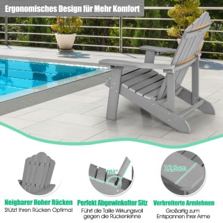 Costway Καρέκλα Κήπου Adirondack με Θήκη Ποτηριού Ανοιχτό Γκρι NP10... Costway Καρέκλα Κήπου Adirondack με Θήκη Ποτηριού Ανοιχτό Γκρι NP10...