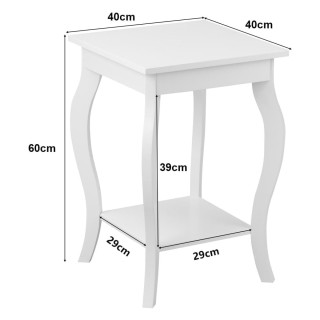 Costway  Μοντέρνο Τετράγωνο Βοηθητικό Τραπέζι με Διπλά Ράφια Αποθήκ...