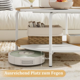 Costway Στρογγυλό Τραπεζάκι Σαλονιού με Χώρο Αποθήκευσης & Μεταλλικ...