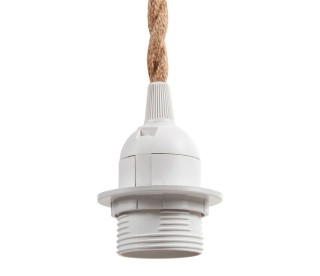 Ostaria Κρεμαστό Φωτιστικό Καλώδιο Φυσικό Σχοινί Μεταλλικό Λευκό E2...