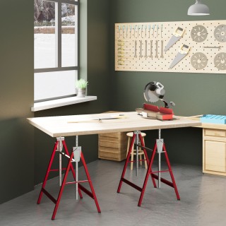 HOMCOM Διπλοί Τηλεσκοπικοί Καβαλέτοι Εργασίας 80-130 εκ, Πτυσσόμενο... HOMCOM Διπλοί Τηλεσκοπικοί Καβαλέτοι Εργασίας 80-130 εκ, Πτυσσόμενο...